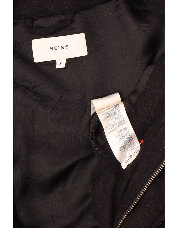 Мужская стеганая куртка Reiss UK 42 XL, черная шерсть