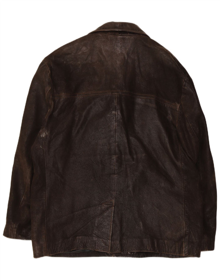 Винтажная мужская кожаная куртка UK 42 XL Коричневая кожаная