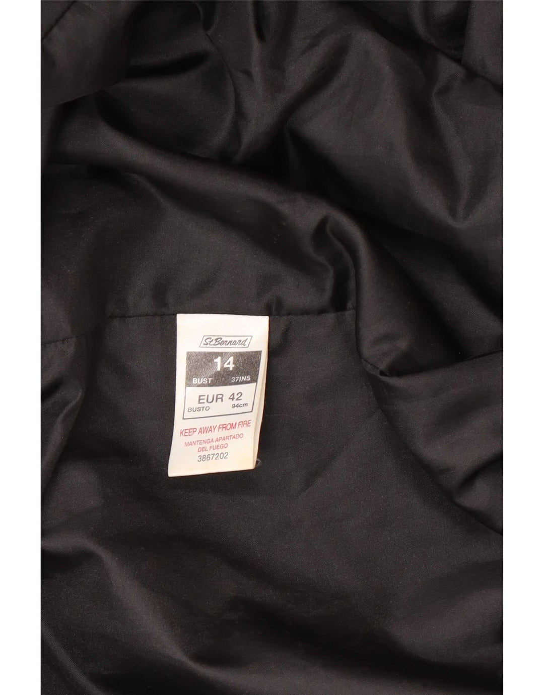 St. Bernard Womens Double Breasted Coat UK 14 Large Black Wool