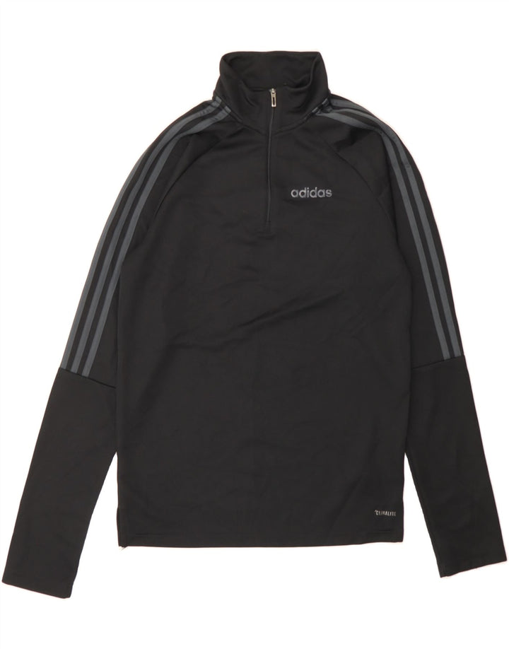 ADIDAS Mens Climalite Zip Neck Pullover Tracksuit Top Small Black Vintage Adidas and Second-Hand Adidas from Messina Hembry 
