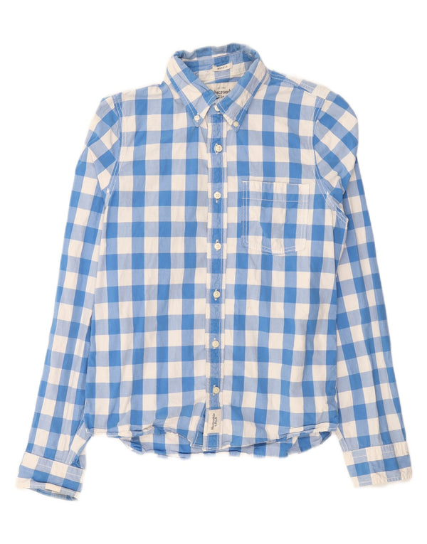 ABERCROMBIE & FITCH Мужская рубашка Muscle XL, синяя клетка, хлопок