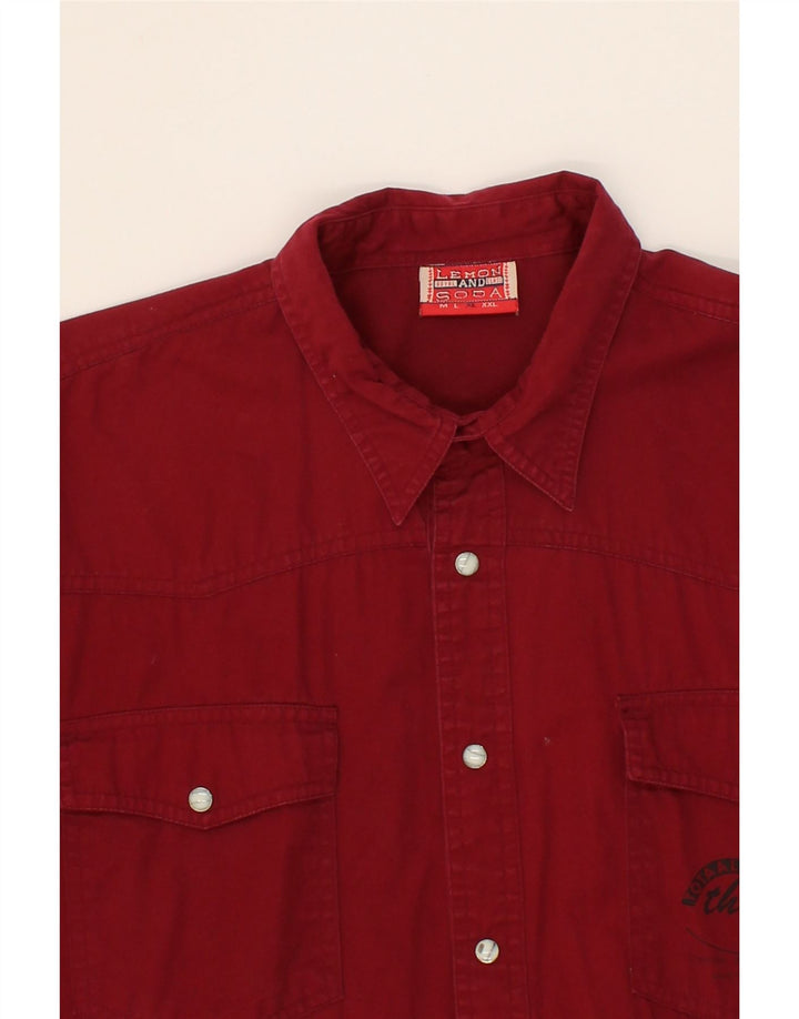 LEMON & SODA Mens Graphic Shirt XL Red Cotton Vintage Lemon & Soda and Second-Hand Lemon & Soda from Messina Hembry 