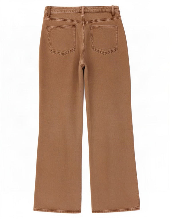 Zara Womens Wide Leg Jeans EU 44 XL W32 L31 Brown Cotton