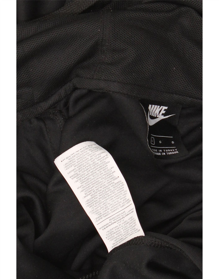 NIKE Mens Graphic Zip Hoodie Sweater Large Black Polyester
