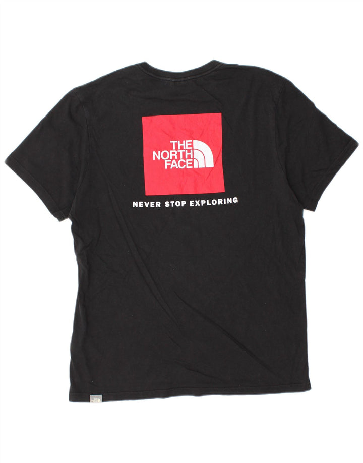 Мужская футболка с рисунком The North Face, хлопковый топ среднего размера, черный