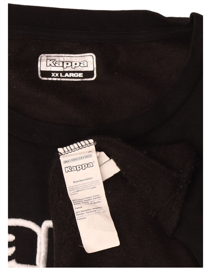 Мужской свитшот Kappa с рисунком, 2XL, черный, хлопок
