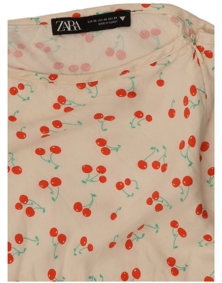 Женская мини-юбка с абстрактным узором Zara XS W24, белая