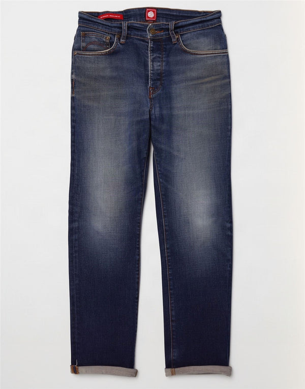 Мужские прямые джинсы стандартного кроя Burnage Pretty Green W30 L28, синий хлопок
