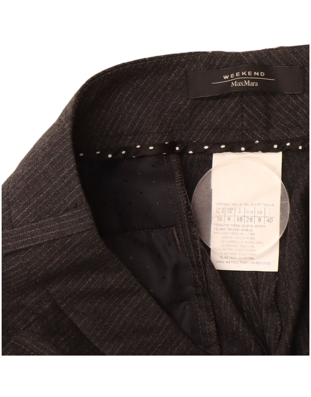 MAX MARA Женские повседневные брюки выходного дня UK 8 Small W28 L27 Серые в тонкую полоску