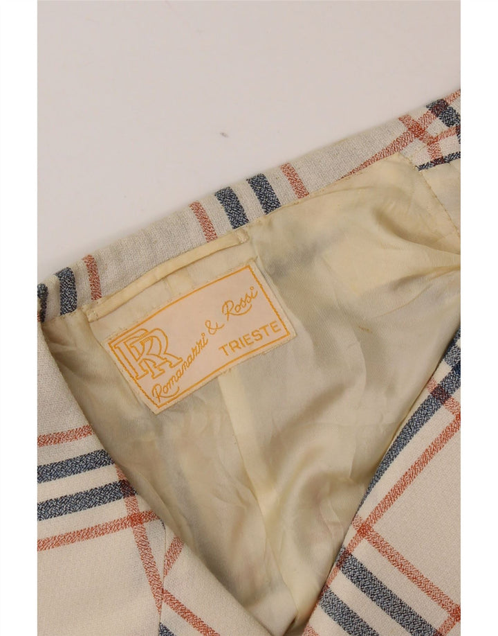 Винтажный мужской пиджак на 2 пуговицах, Великобритания 38, средний в белую клетку