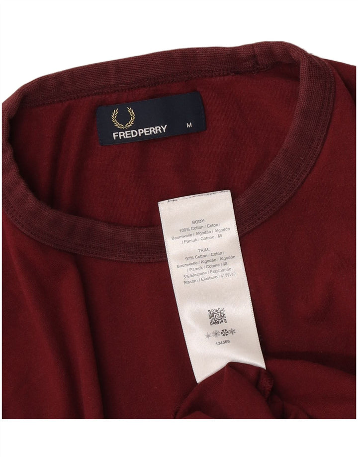 Мужская футболка Fred Perry Top среднего цвета, бордовый хлопок