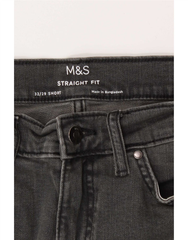 Мужские прямые джинсы Marks & Spencer W32 L29 серые, хлопковые