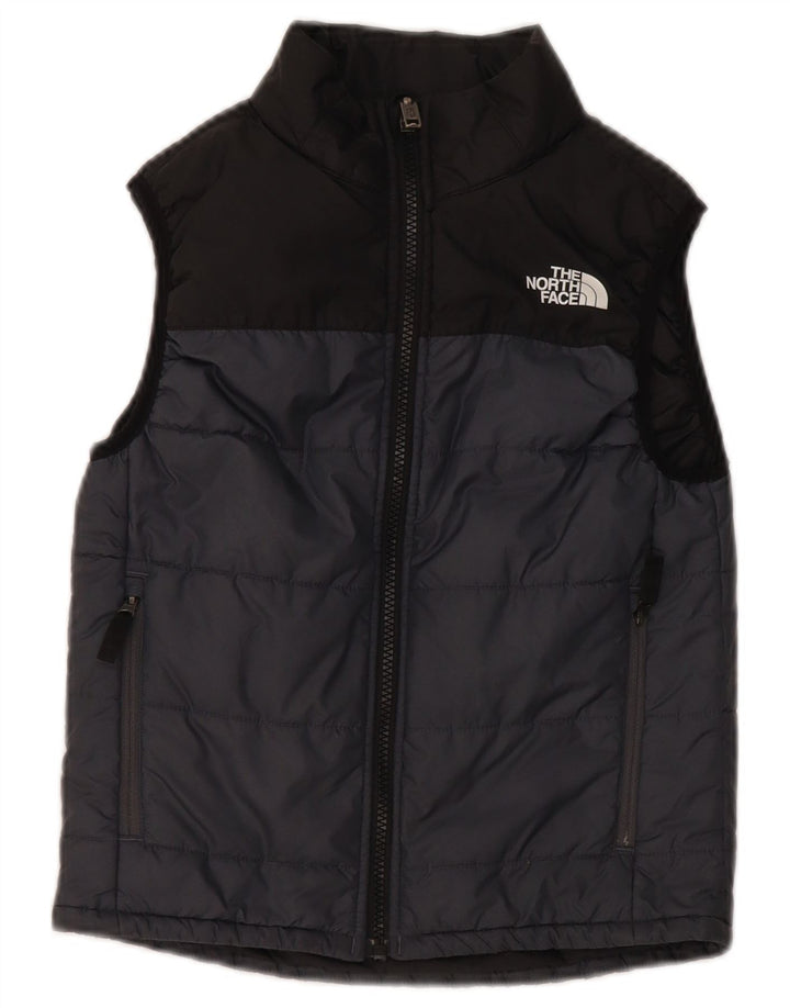 Утепленный жилет The North Face для мальчиков 7–8 лет, маленький размер, серый полиэстер с цветными блоками