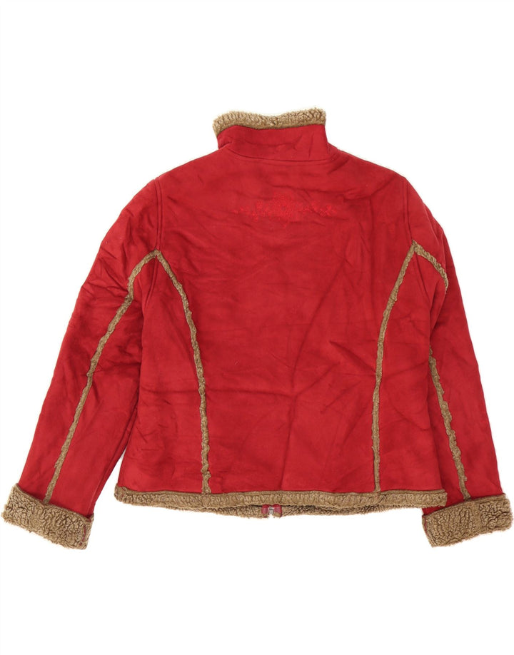 L.L.BEAN Womens Sherpa Jacket UK 14 Medium Burgundy Polyester Vintage L.L.Bean and Second-Hand L.L.Bean from Messina Hembry 