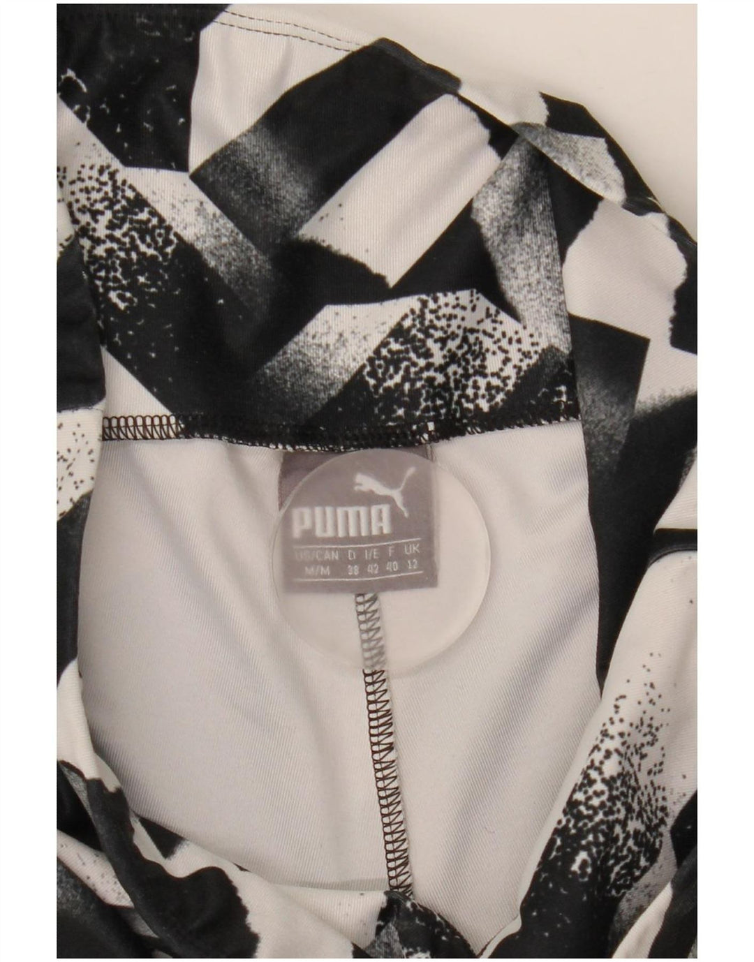 Женские леггинсы Puma UK 12, средние, черные с геометрическим узором