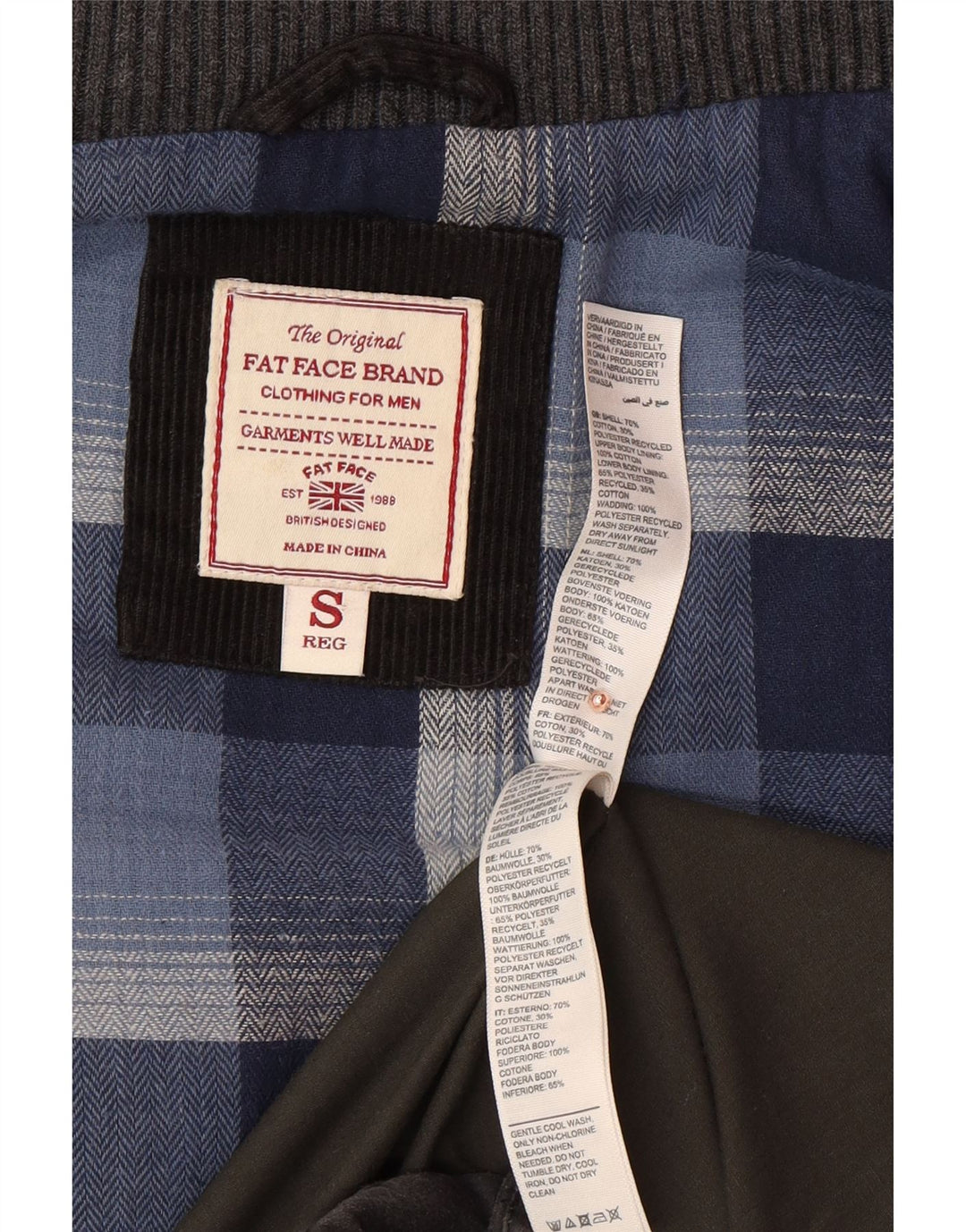 Мужской утепленный жилет FAT FACE UK 36, маленький серый хлопок