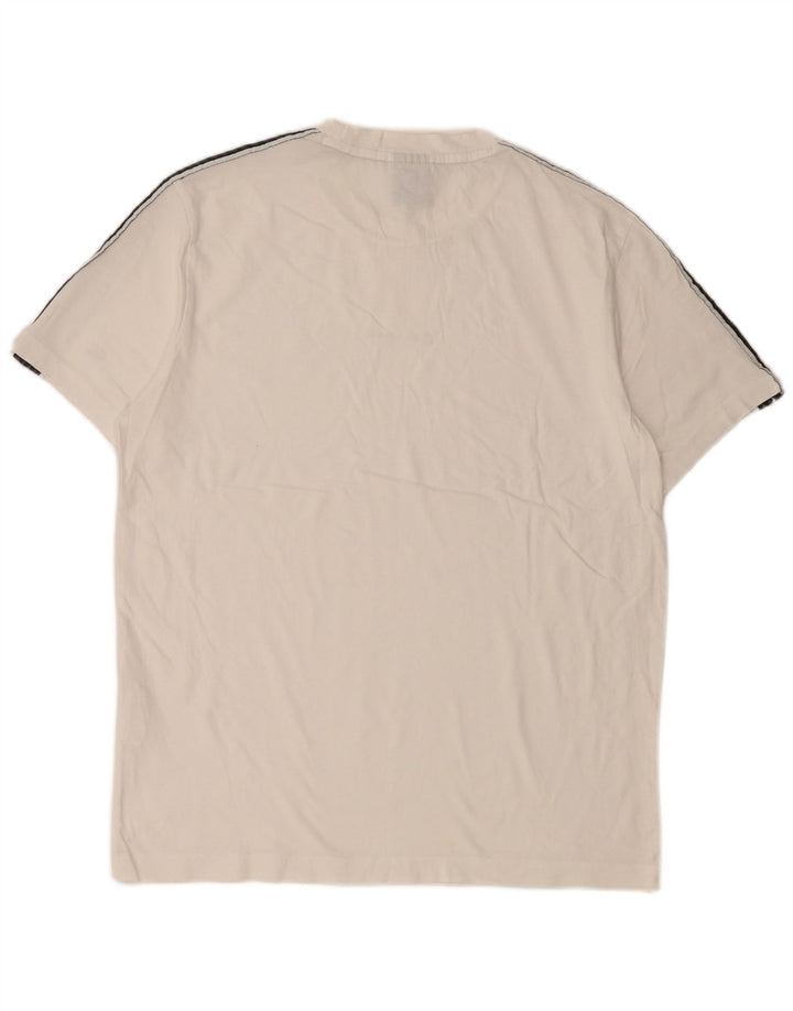 CHAMPION Mens Graphic T-Shirt Top Medium White Colourblock Cotton