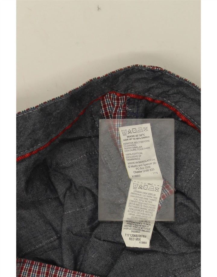 Мужские шорты чинос Marks & Spencer W38 XL, хлопок в красную клетку