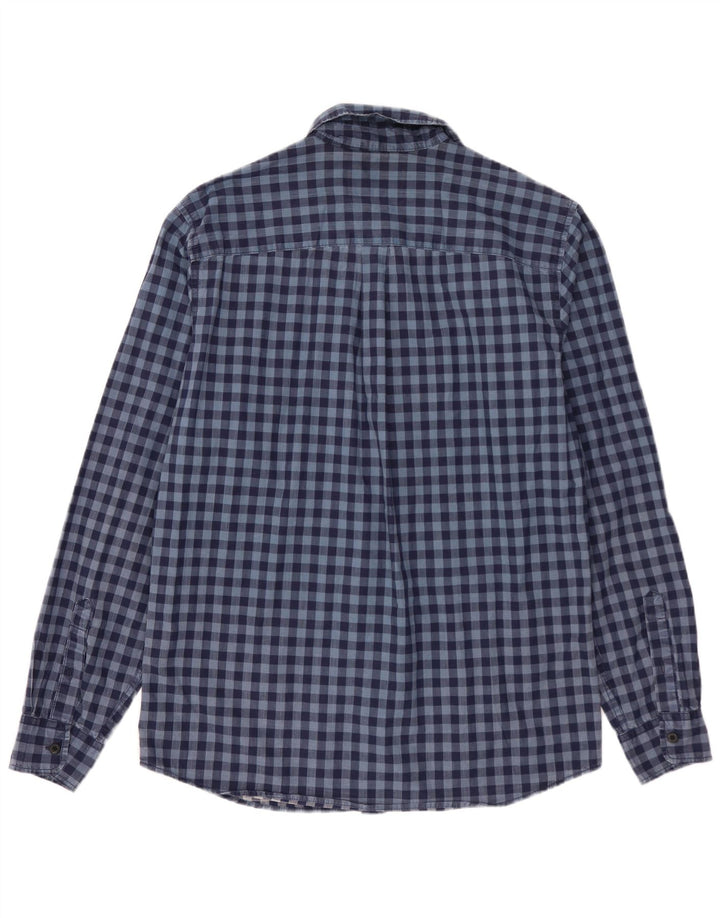 Мужская рубашка приталенного кроя Jack & Jones, средний синий в клетку