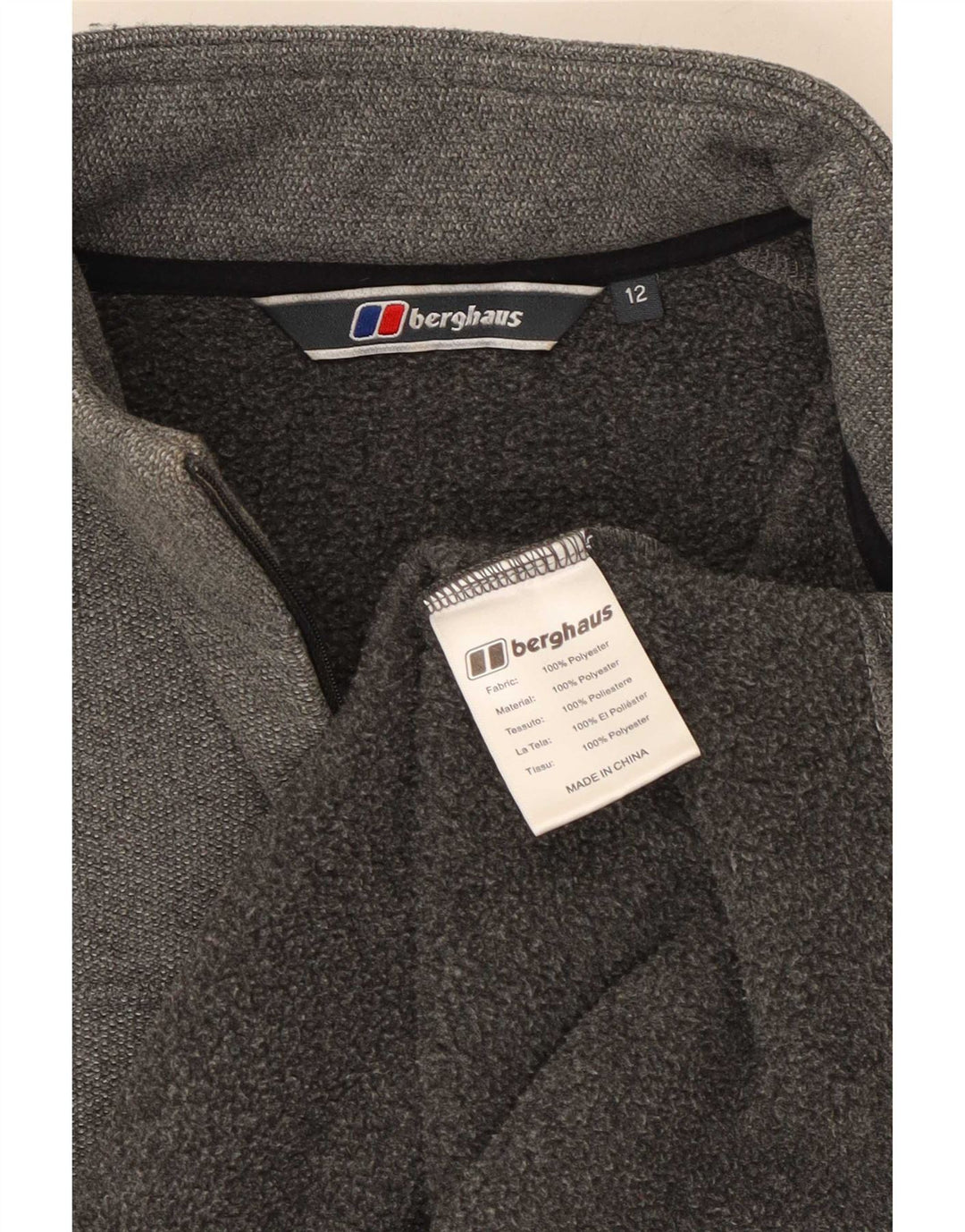 Женский свитер Berghaus с воротником на молнии UK 12, средний серый полиэстер