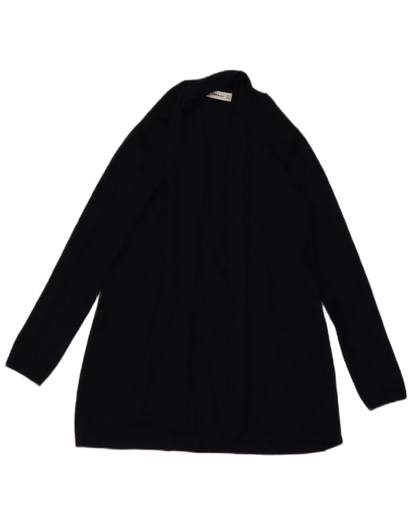 Женский удлиненный открытый кардиган Zara UK 14, большой темно-синий из вискозы