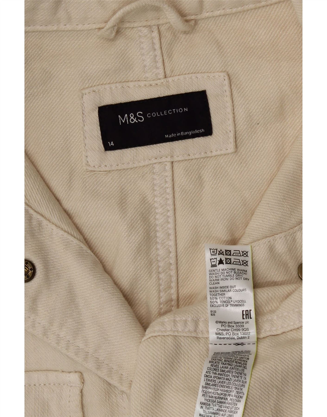 Женская куртка Marks & Spencer UK 14, большая, бежевый, хлопок