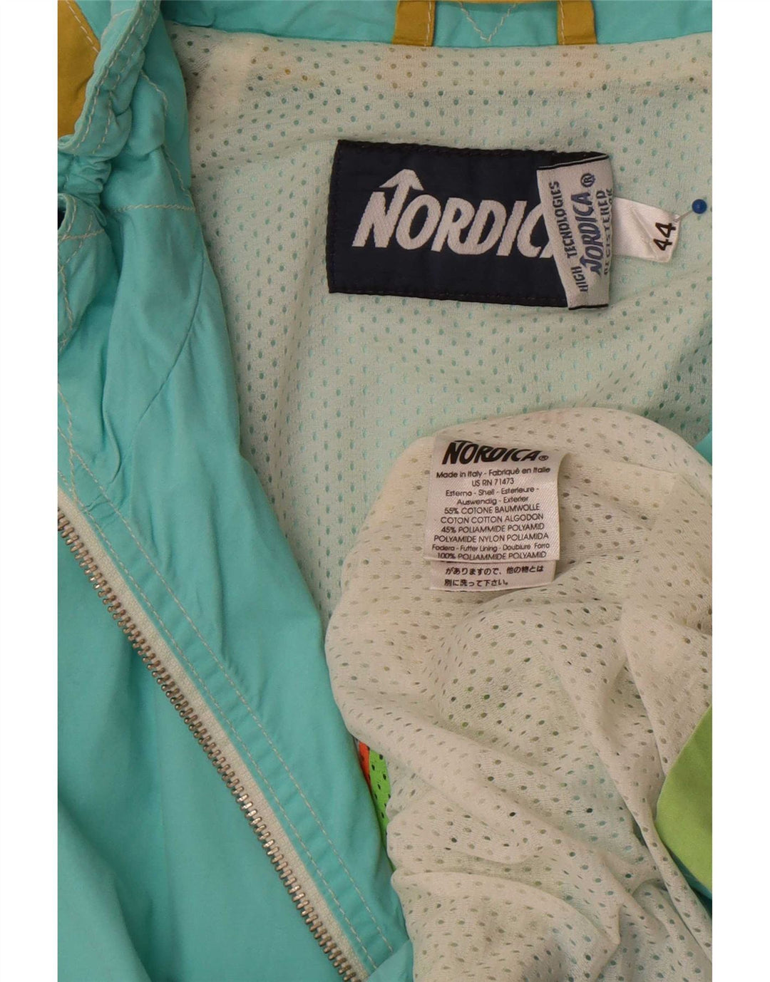 Женская дождевик Nordica IT 44, средний разноцветный хлопок с цветными блоками