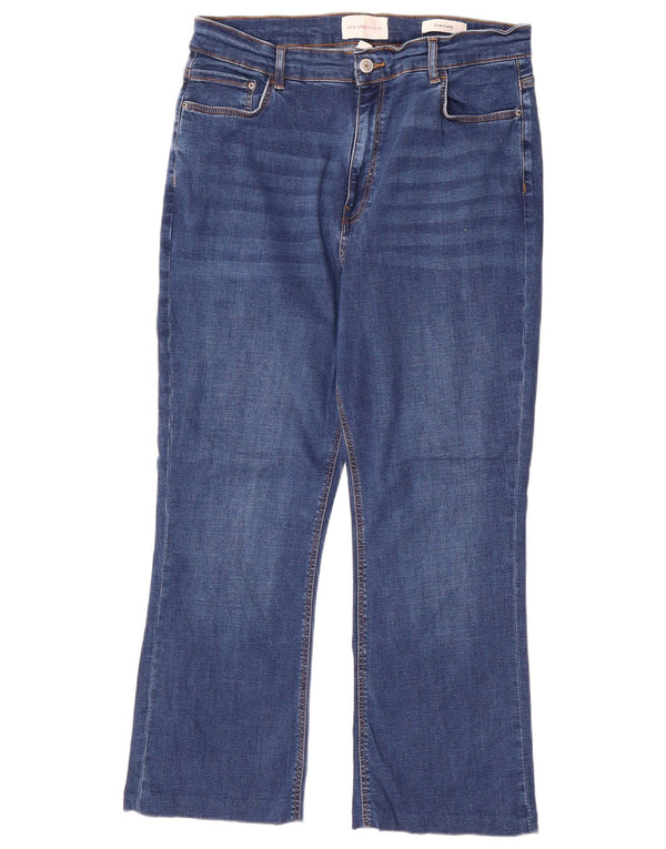 Женские укороченные расклешенные джинсы Marks & Spencer UK 16, большие W32 L25, синие