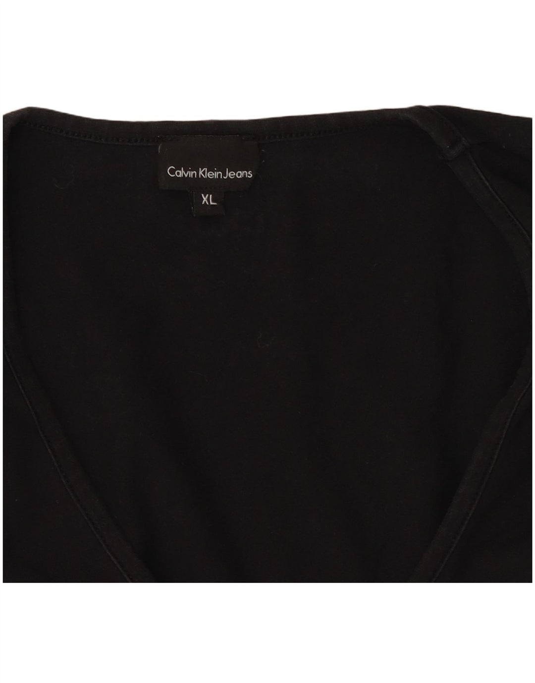 CALVIN KLEIN JEANS Женский топ с длинным рукавом UK 18 XL Черный