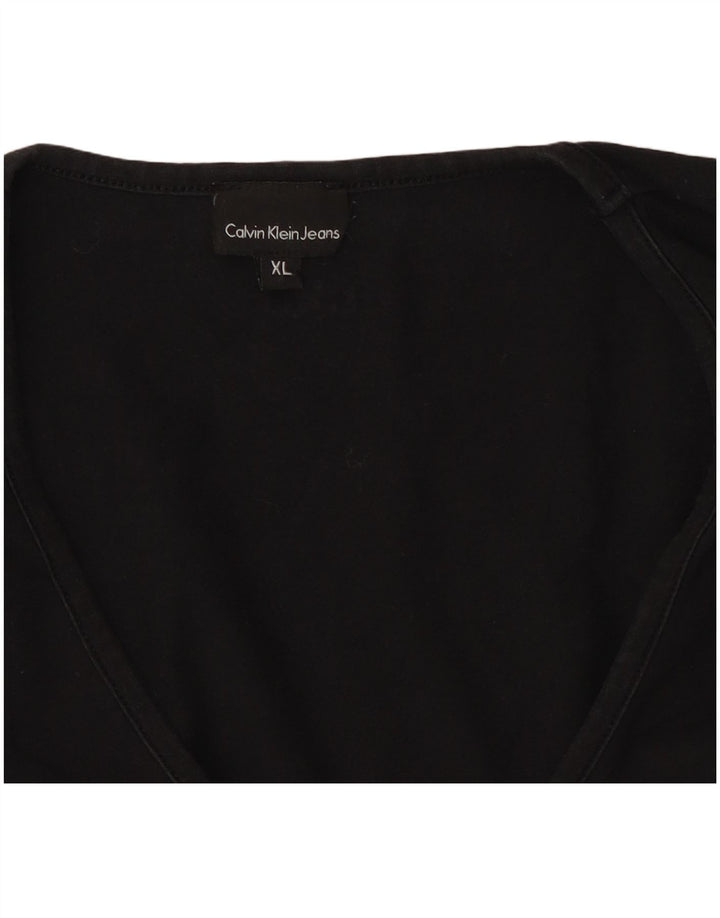 CALVIN KLEIN JEANS Женский топ с длинным рукавом UK 18 XL Черный