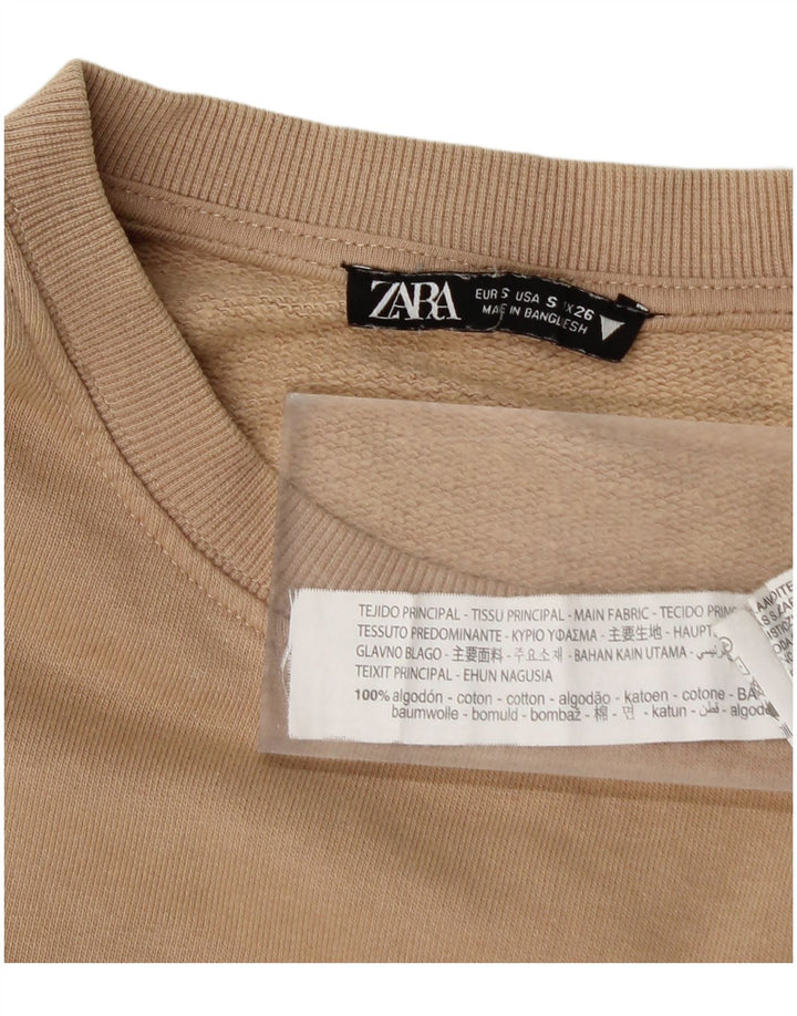 Мужской свитшот Zara, маленький бежевый хлопковый джемпер