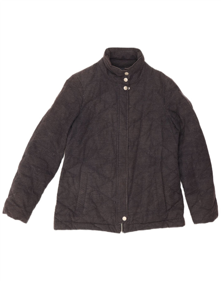 Crew Clothing Женская стеганая куртка оверсайз UK 10, маленький черный хлопок