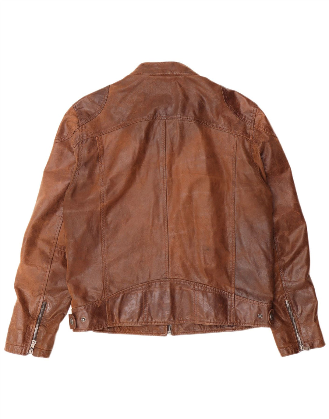 Мужская тонкая кожаная куртка GIPSY UK 42 XL коричневая кожа