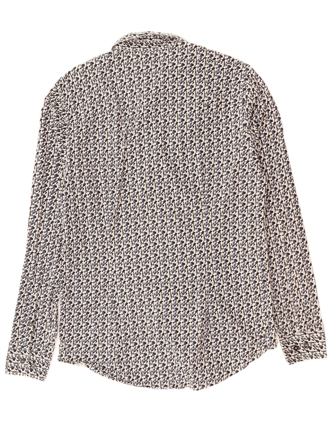 CALVIN KLEIN JEANS Мужская рубашка приталенного кроя, средний черный хлопок с геометрическим узором