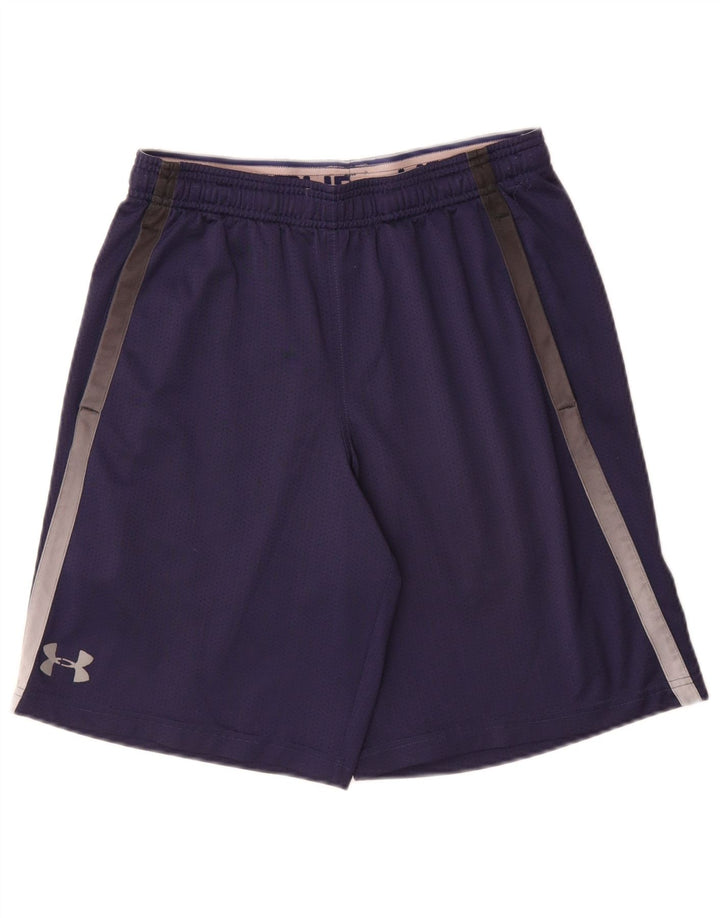 Мужские спортивные шорты Under Armour Heat Gear среднего размера, темно-синий, полиэстер