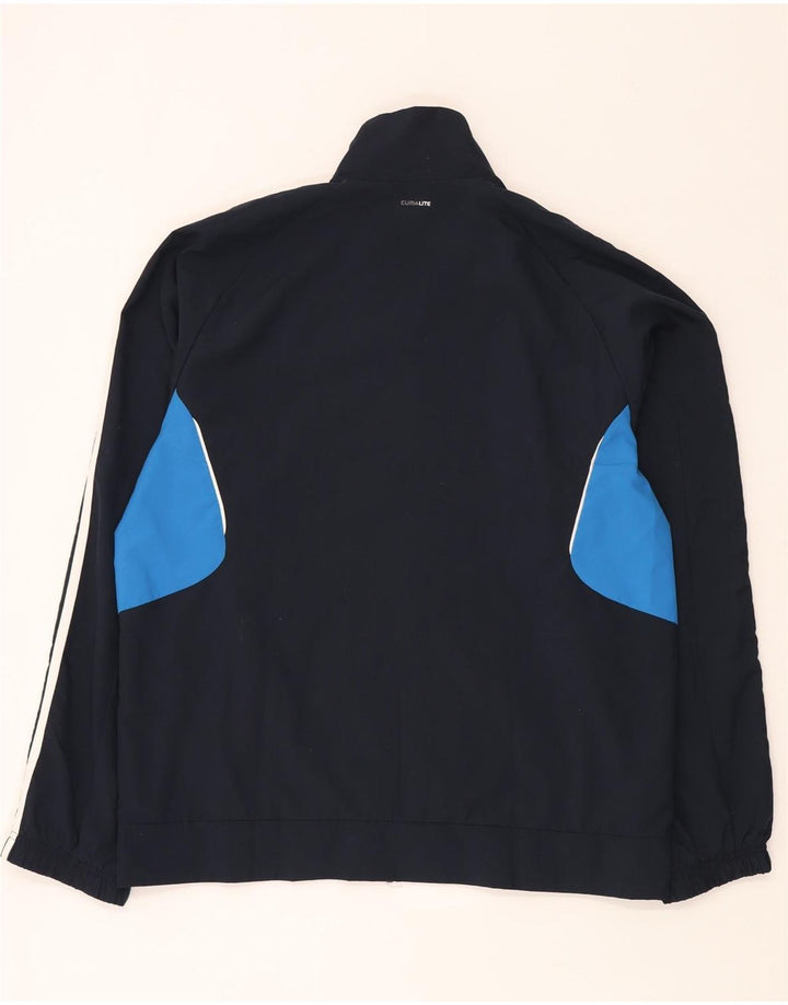 Мужская спортивная куртка Adidas Climalite, большая темно-синяя с цветными блоками