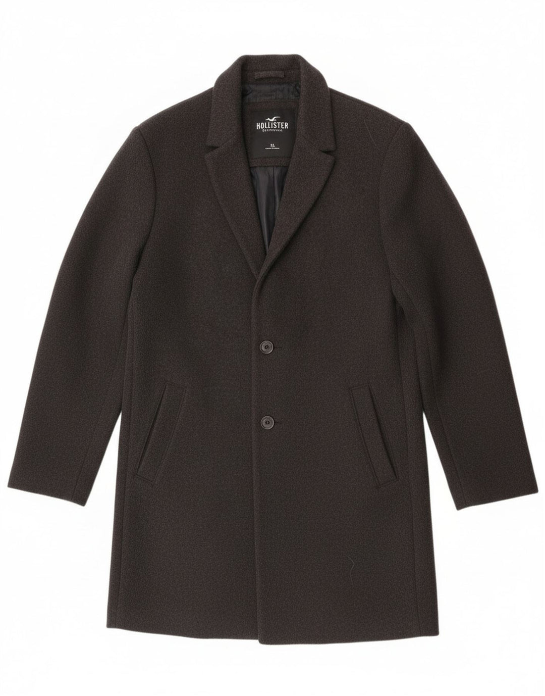 Мужское пальто Hollister UK 42 XL серое полиэстер