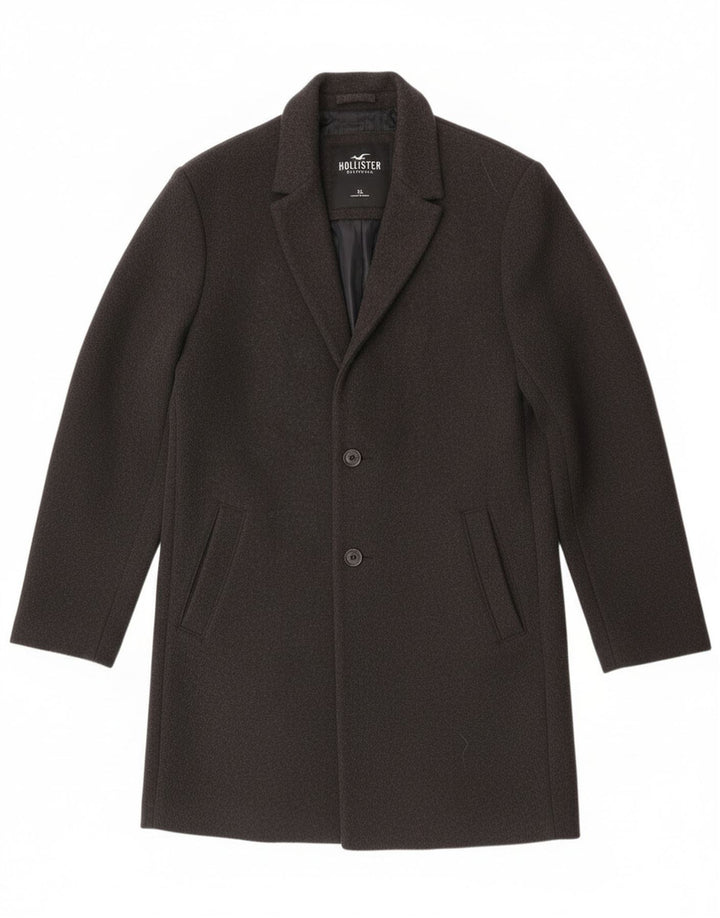 Мужское пальто Hollister UK 42 XL серое полиэстер