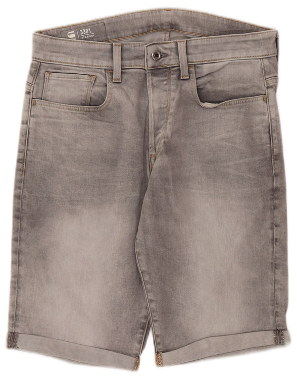 G-Star Mens 3301 Джинсовые шорты W31 Средне-серый хлопок