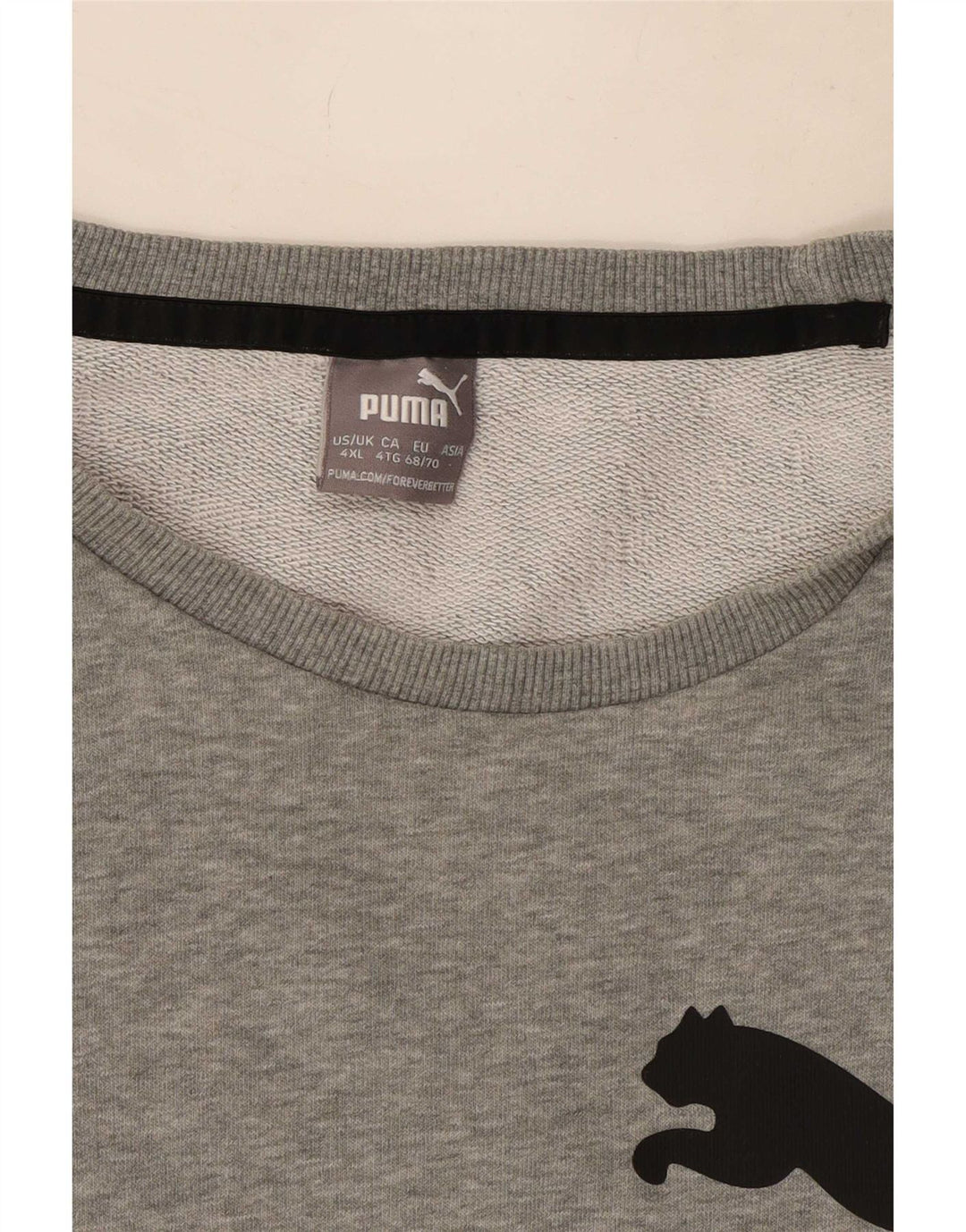 Мужской свитшот с рисунком Puma 4XL, серый хлопок с крапинками