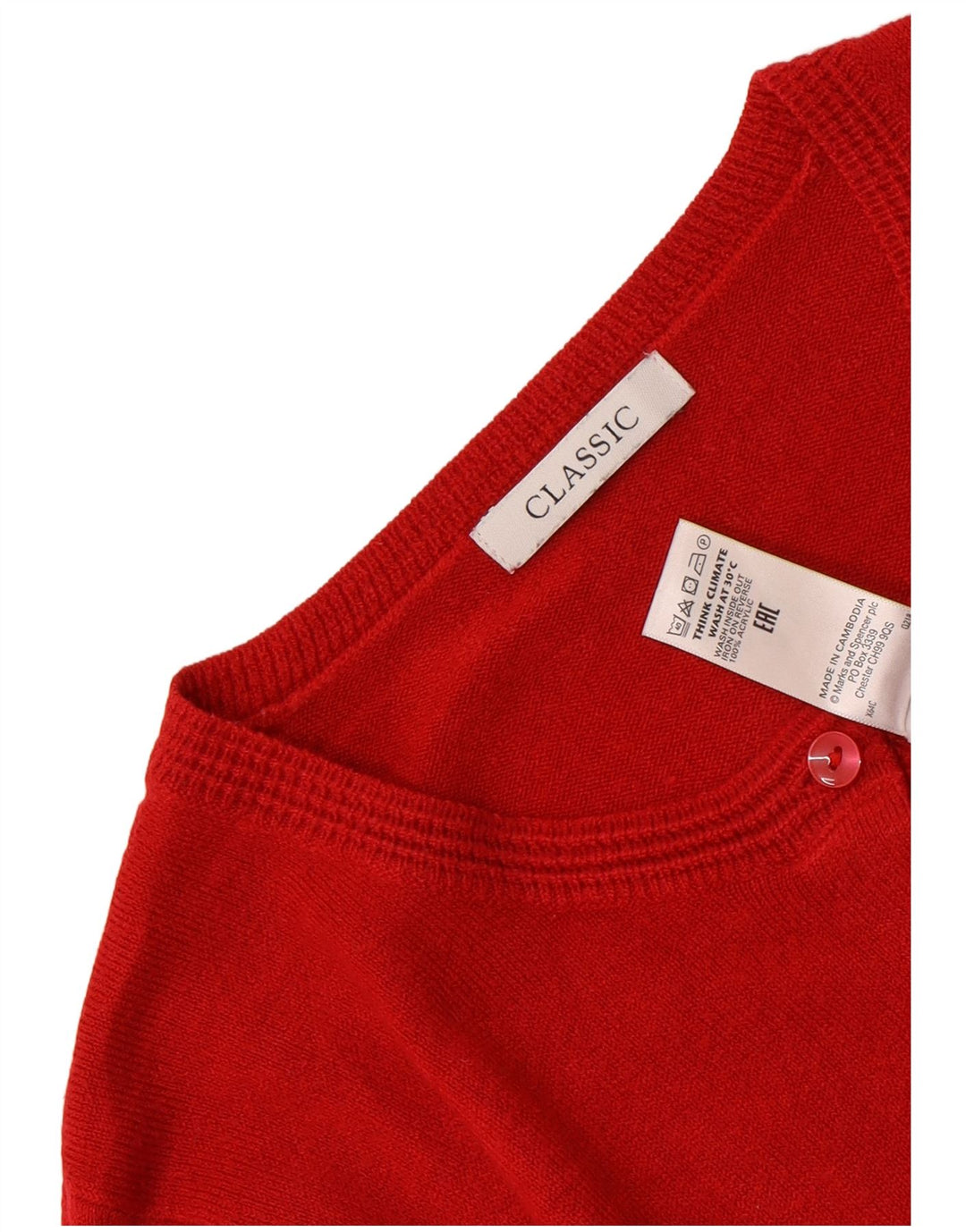 Женский кардиган классического кроя Marks & Spencer UK 12, средний красный