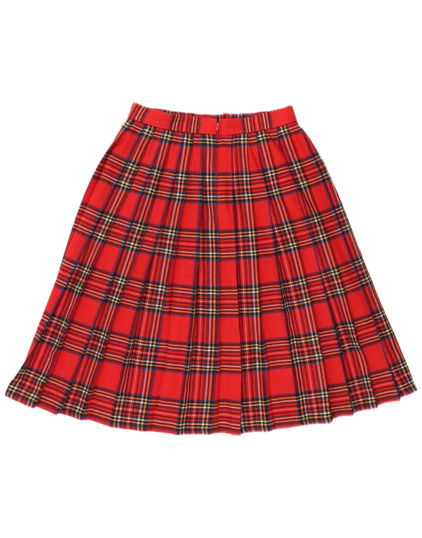 VINTAGE Женская плиссированная юбка-нож IT 44 Medium W32 Шерсть в красную клетку