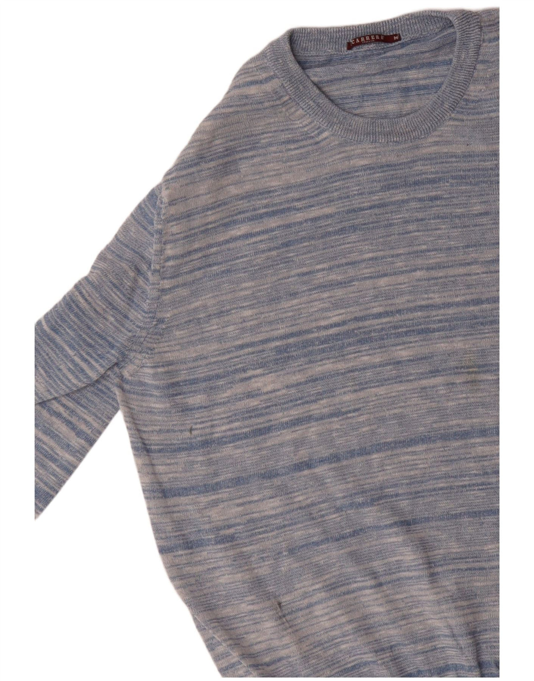CARRERA Мужской джемпер с круглым вырезом, хлопковый свитер среднего синего цвета в полоску