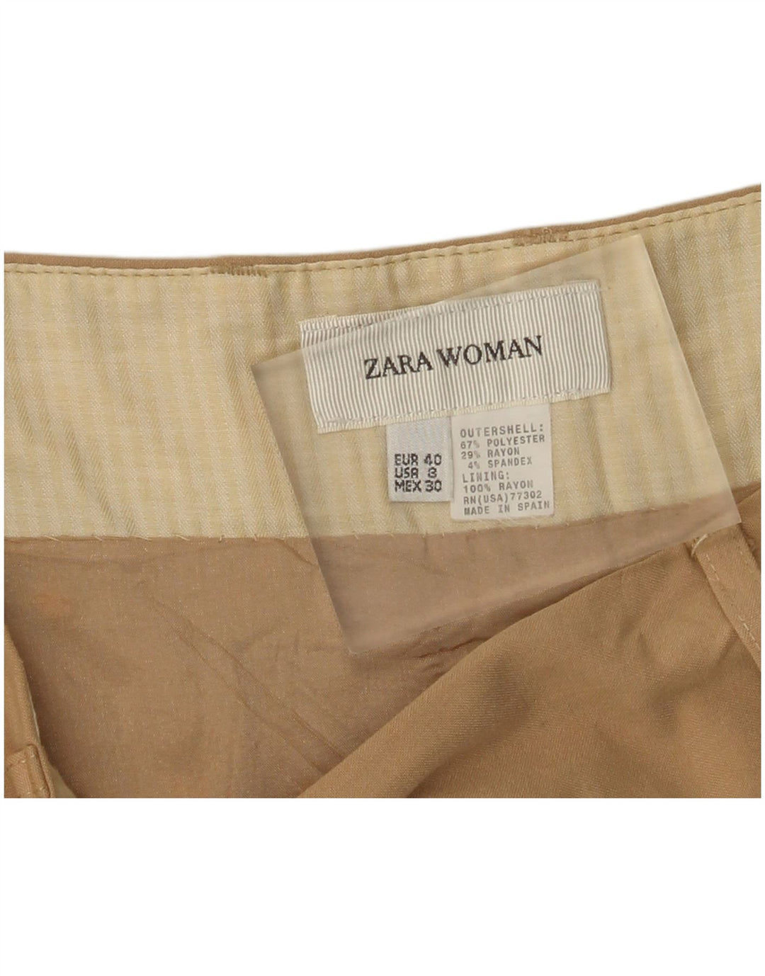 Женская юбка-трапеция Zara IT 40 Small W30 Хаки, полиэстер