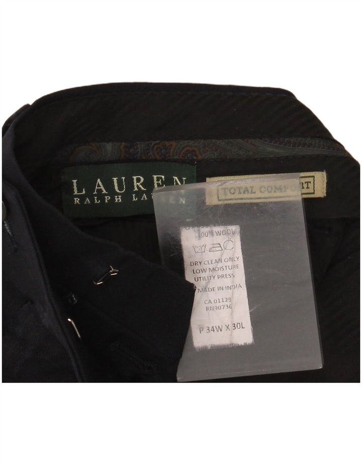 RALPH LAUREN Мужские костюмные брюки Total Comfort W34 L30 черные