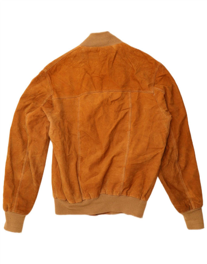 Мужской замшевый бомбер VINTAGE UK 40, большой бежевый