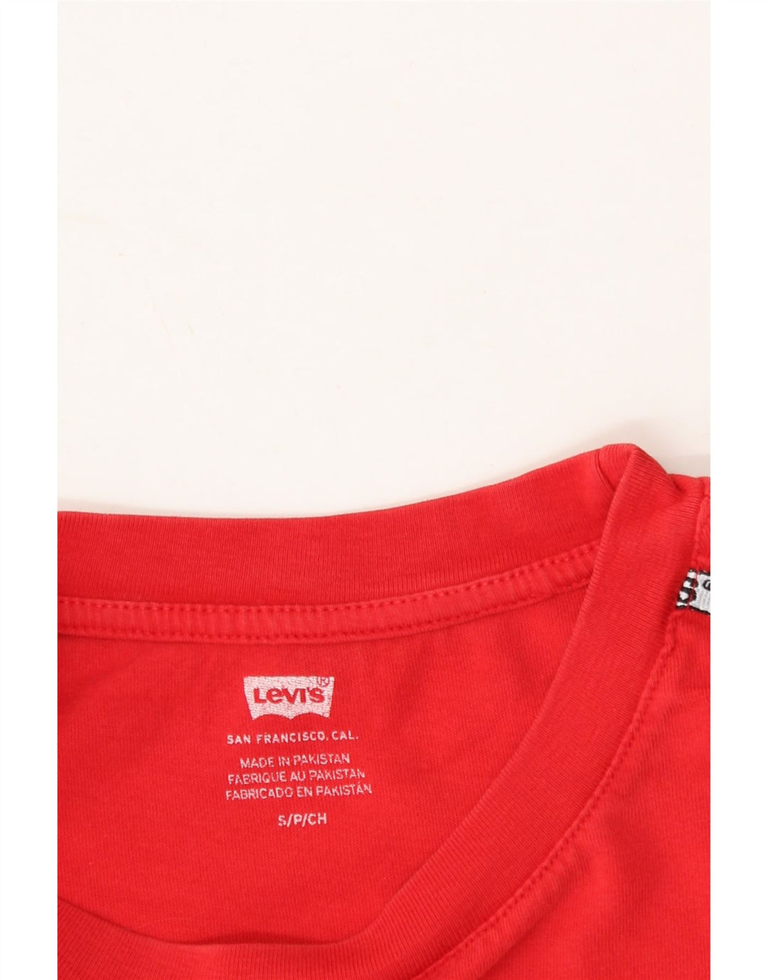 LEVI'S Womens Oversized Graphic T-Shirt Top UK 10 Small Red Cotton Vintage Levi's and Second-Hand Levi's from Messina Hembry 