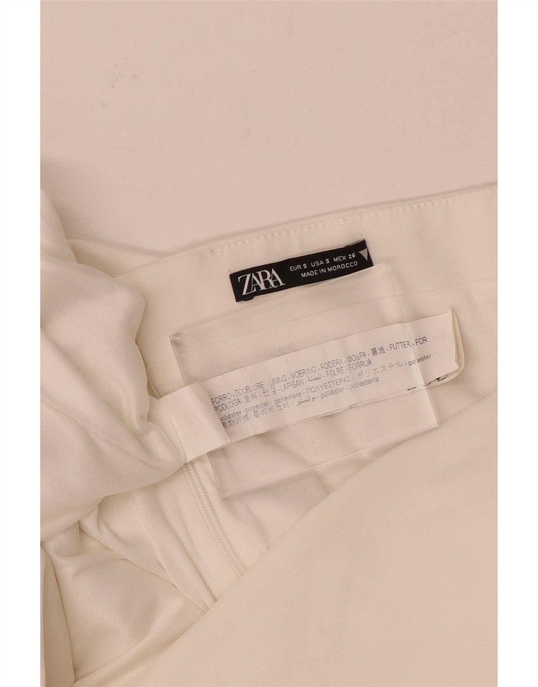 Женское платье без бретелек Zara UK 8, маленькое белое, полиэстер