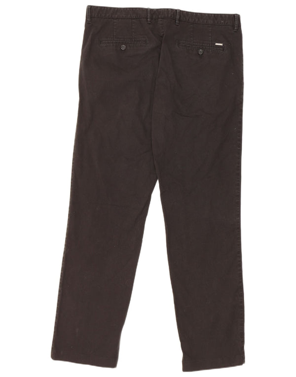 Мужские прямые брюки чинос Hugo Boss W36 L31, черный хлопок
