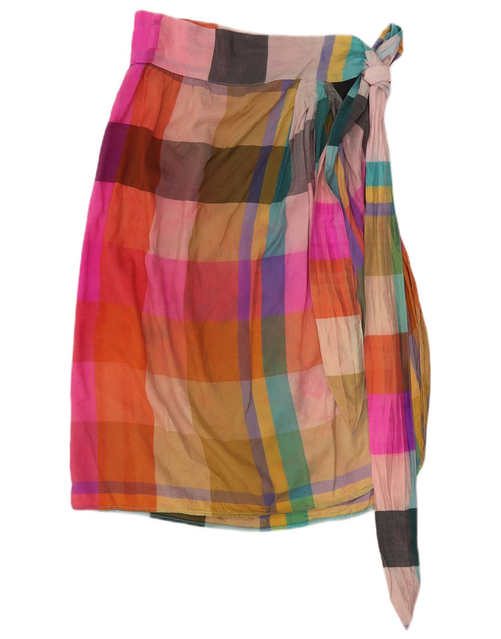 Женская юбка с запахом i Blues IT 42 Medium W26, шелковая разноцветная клетка